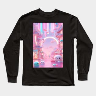 Pink Kawaii aesthetic art Long Sleeve T-Shirt